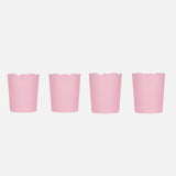 4'lü Pembe Çiçek Şeklinde Plastik Bardak