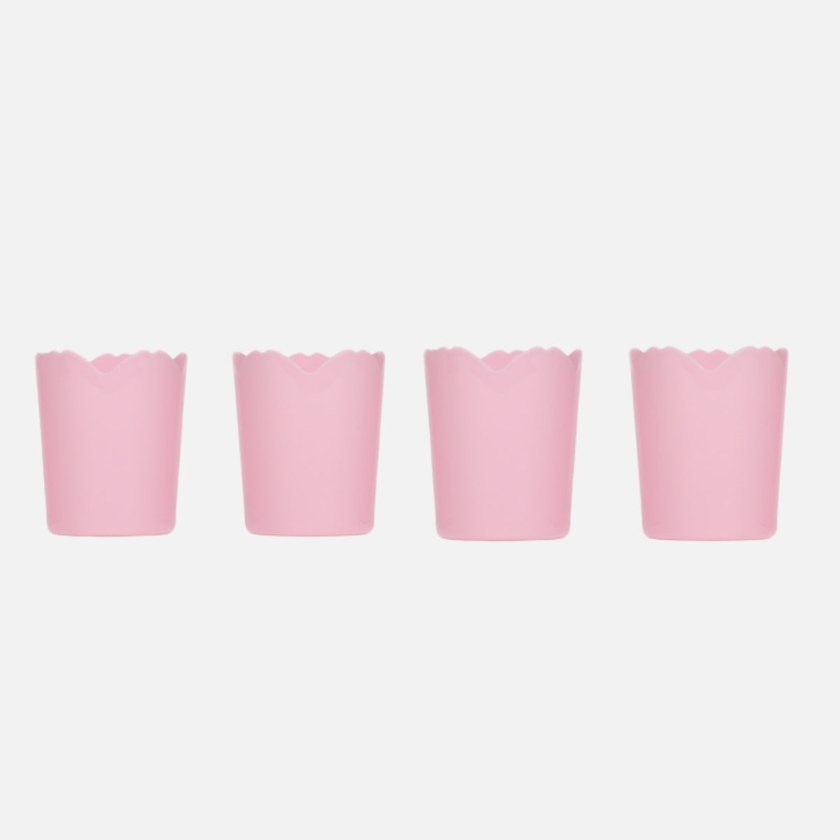 4'lü Pembe Çiçek Şeklinde Plastik Bardak