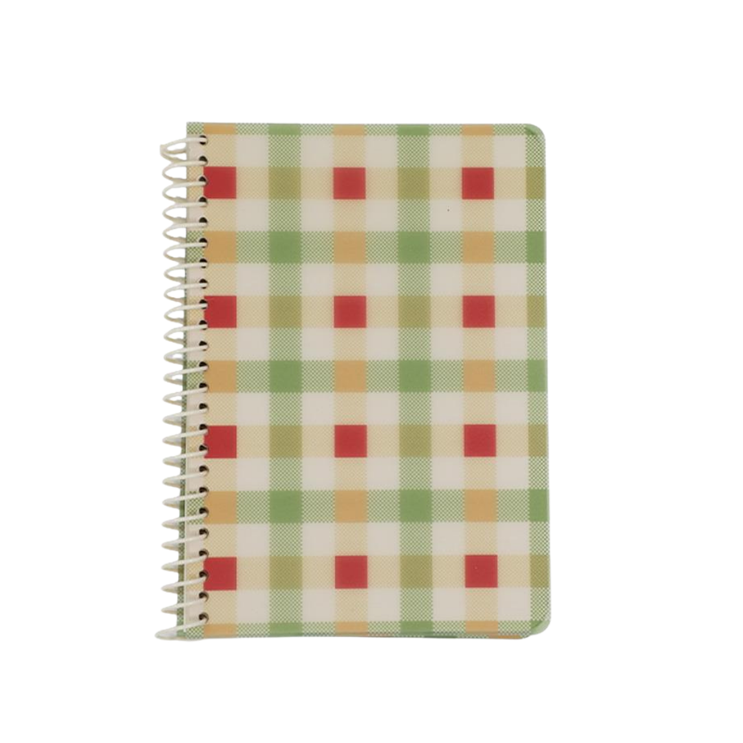 Kırmızı Yeşil Kareli Spiralli Defter