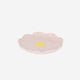 PLATE FLOWER SHAPE STONEWARE PINK