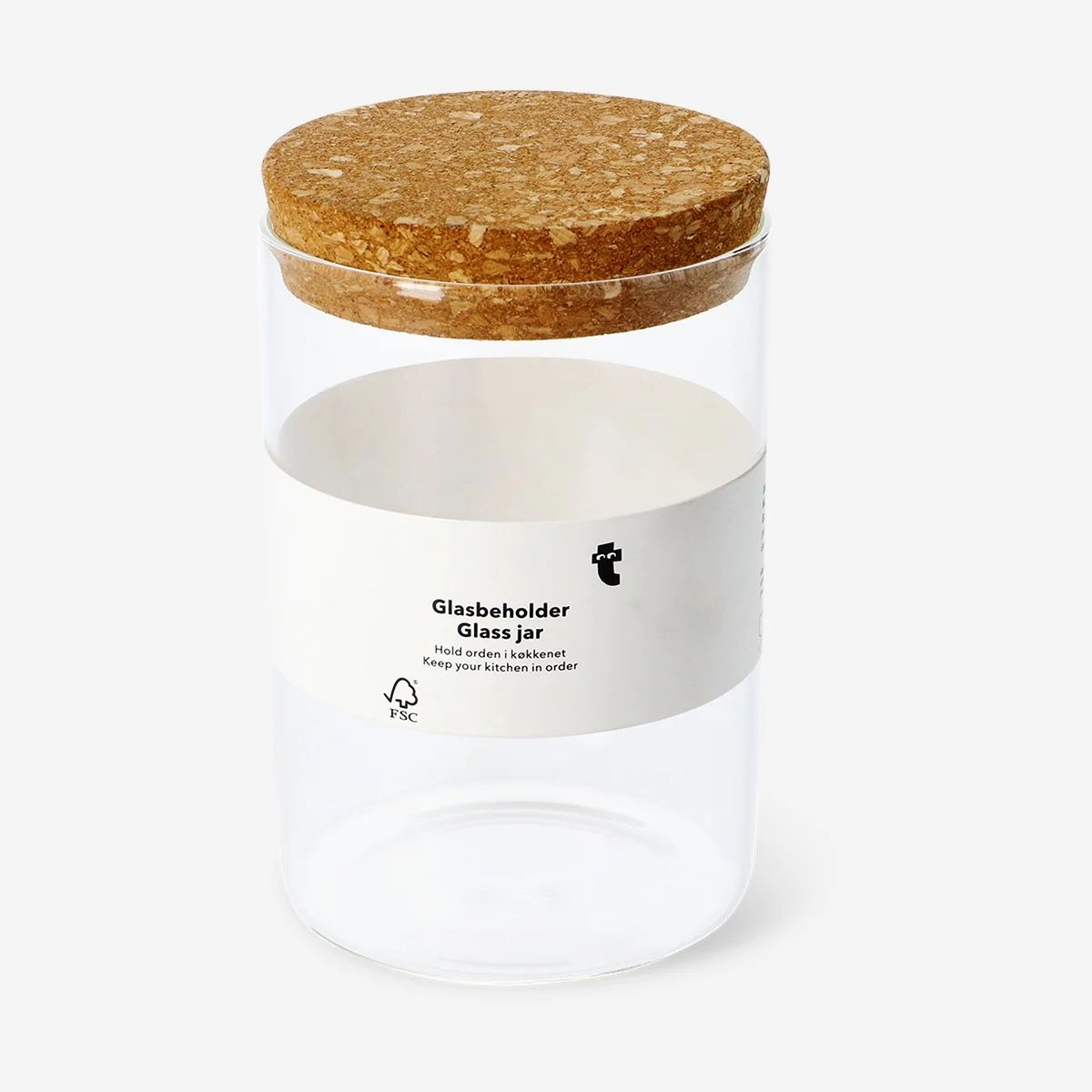 Glass jar with cork lid - 14 cm