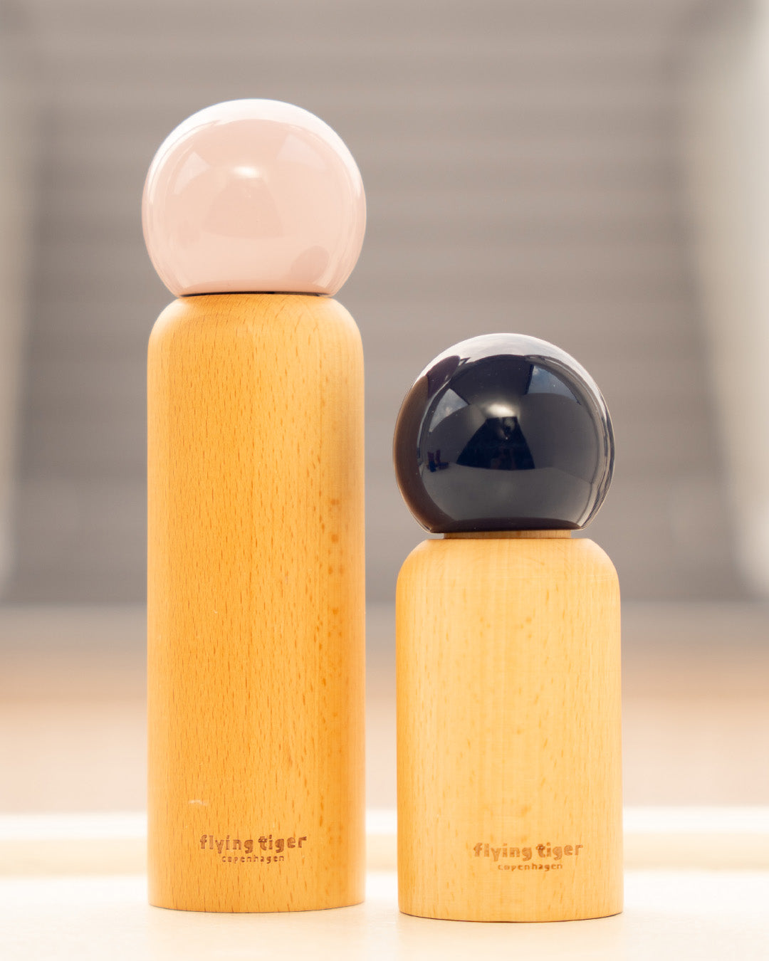 Pembe Ahşap Tuz Karabiber Değirmeni