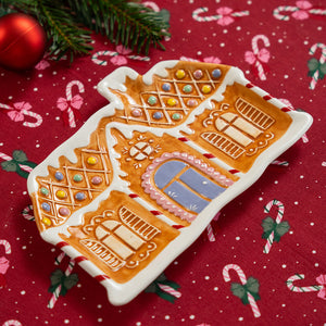 TRAY FOR SERVING GINGERBREAD HOUSE MULITICOLORS