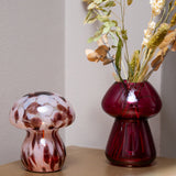 Pembe Mantar Şeklinde Cam Vazo