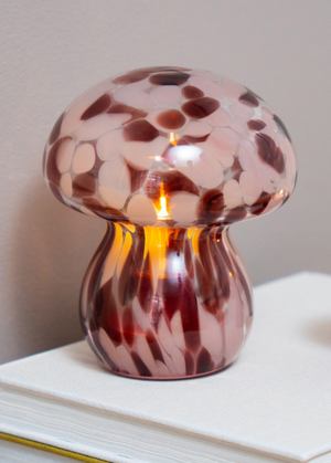 LAMP GLASS MUSHROOM COLOR SPLASH W USB