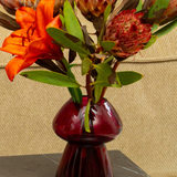 Pembe Mantar Şeklinde Cam Vazo