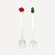 Glass spoons with pumpkin toppers - 2 pcs