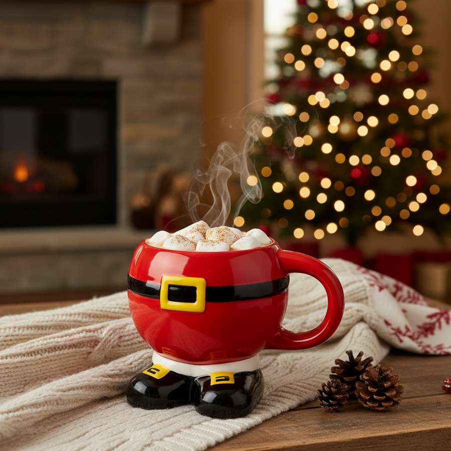 Noel Baba Şeklinde Seramik Kupa 350 ml