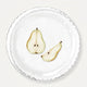 PLATE GLASS W. EMBOSSED PEAR LARGE 15 CM