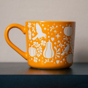 Balkabağı Desenli Porselen Kupa 480 ml