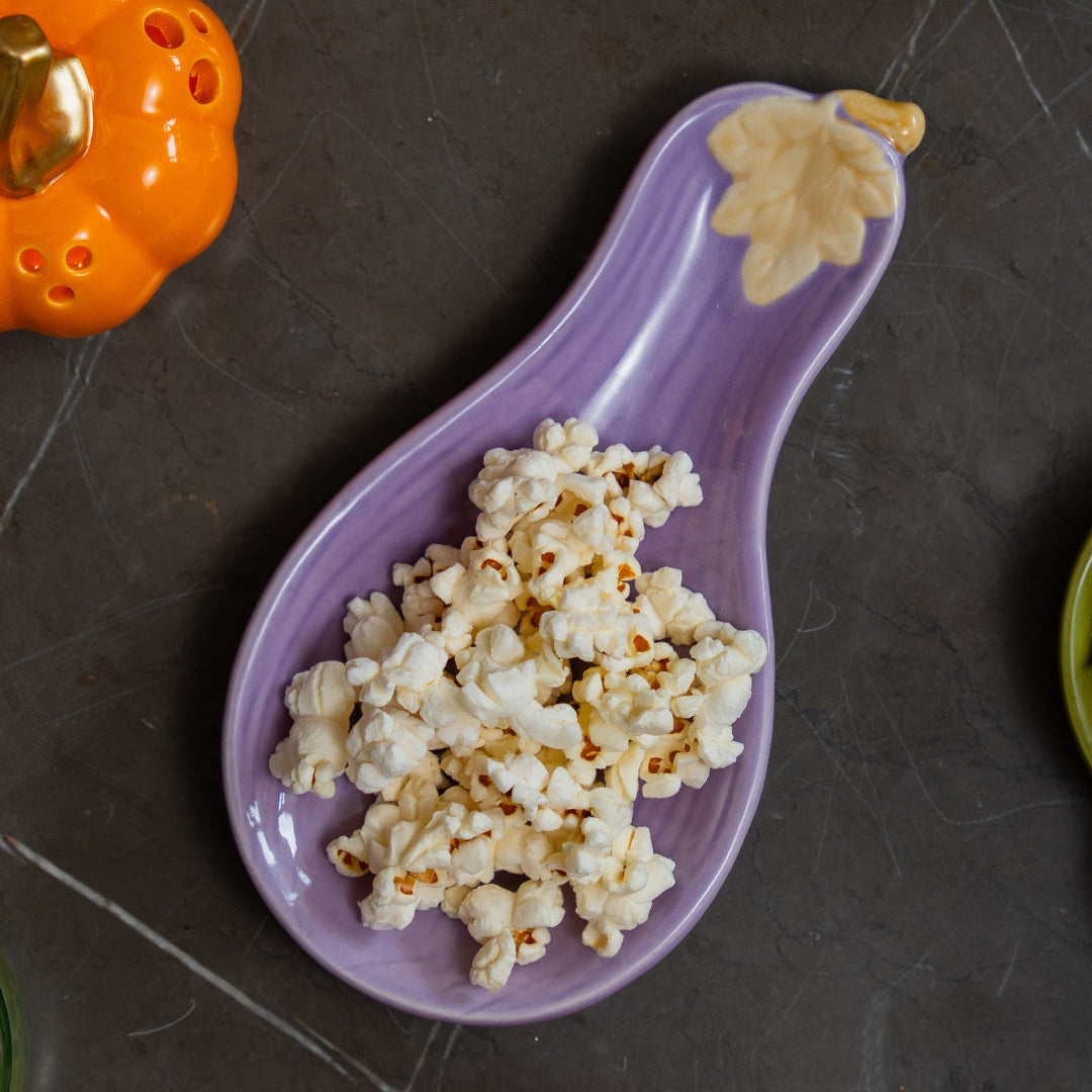TRAY CERAMIC PUMPKIN SHAPE PURPLE