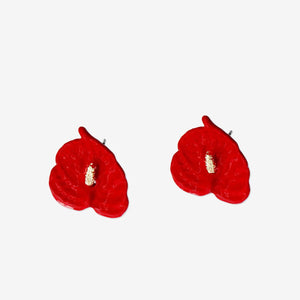 EARRINGS STUDS ANTHURIUM