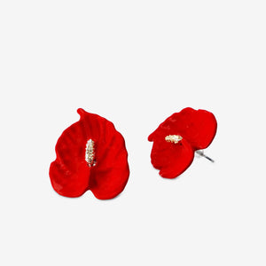 EARRINGS STUDS ANTHURIUM