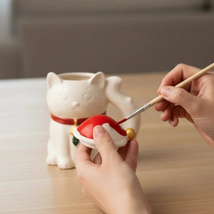 Kendin Yap Seramik Kedi Şeklinde Kupa