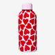 BOTTLE DRINKING 550ML PINK WITH RED LID HEARTS PRINT