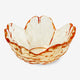 TEALIGHT HOLDER GLASS FLOWER SHAPE ORANGE