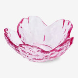 TEALIGHT HOLDER GLASS FLOWER SHAPE PINK