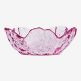 TEALIGHT HOLDER GLASS FLOWER SHAPE PINK