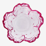 TEALIGHT HOLDER GLASS FLOWER SHAPE PINK