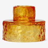 REVERSIBLE GLASS CANDLE & TEALIGHT HOLDER ORANGE