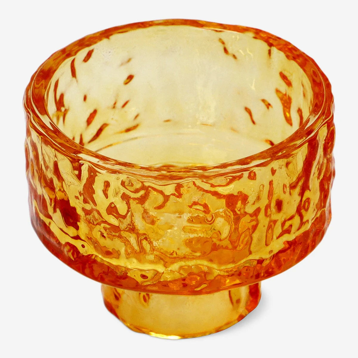 REVERSIBLE GLASS CANDLE & TEALIGHT HOLDER ORANGE