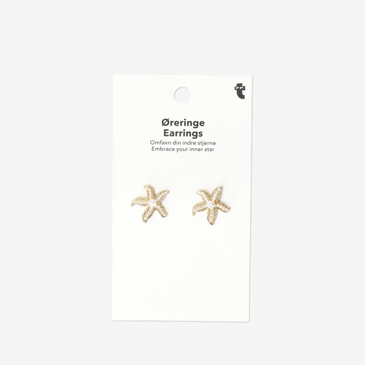 EARRINGS STUDS SEASTAR WITH PEARLS