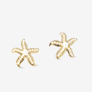 EARRINGS STUDS SEASTAR WITH PEARLS