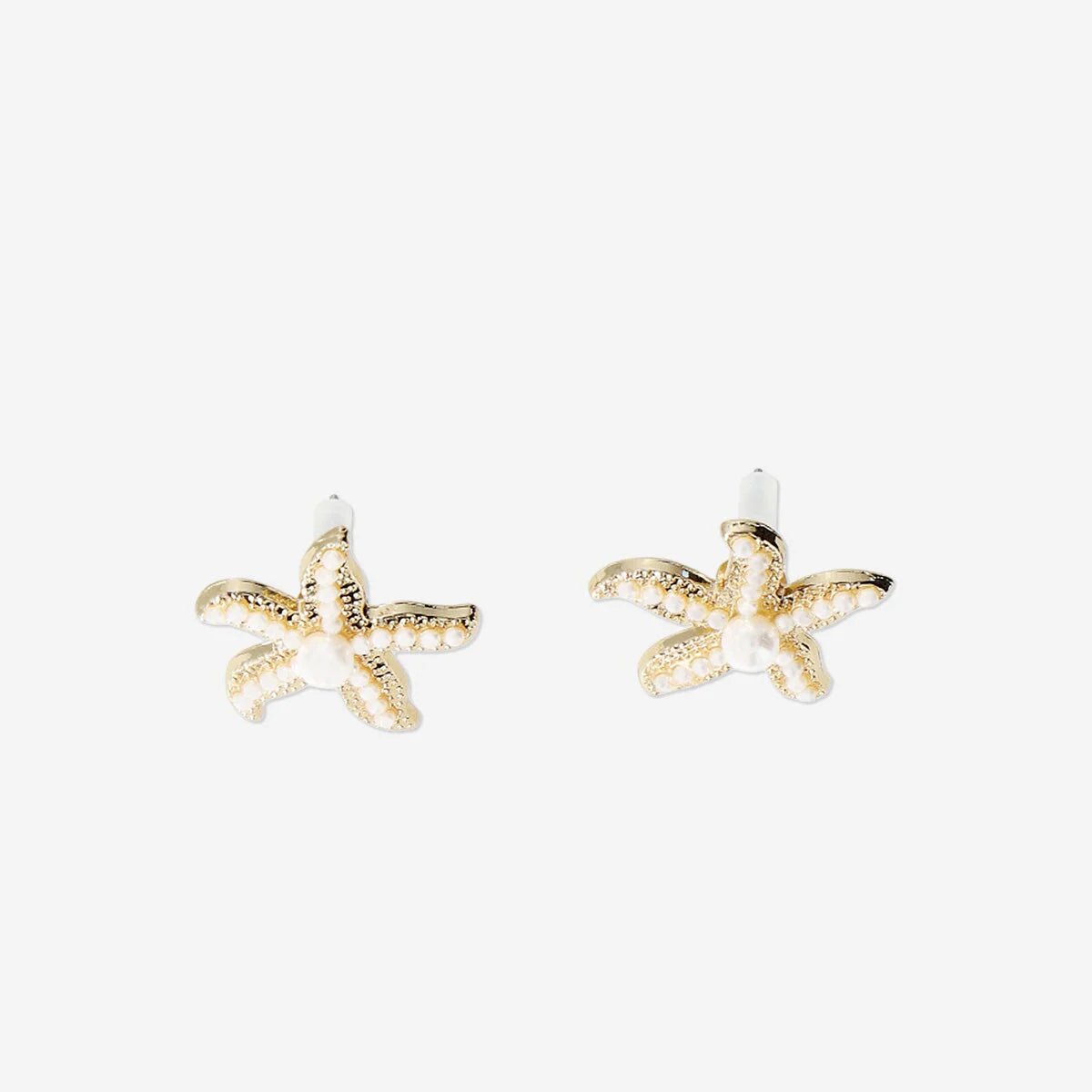 EARRINGS STUDS SEASTAR WITH PEARLS