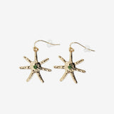 EARRINGS STAR WITH COLORED STONE