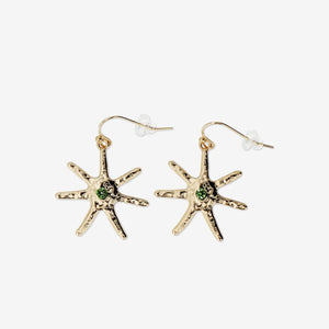EARRINGS STAR WITH COLORED STONE