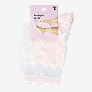 SOCKS TRANSPARENT W HEARTS 36/38
